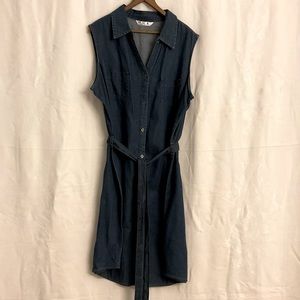 LEE Riders denim DRESS button front belt XL
